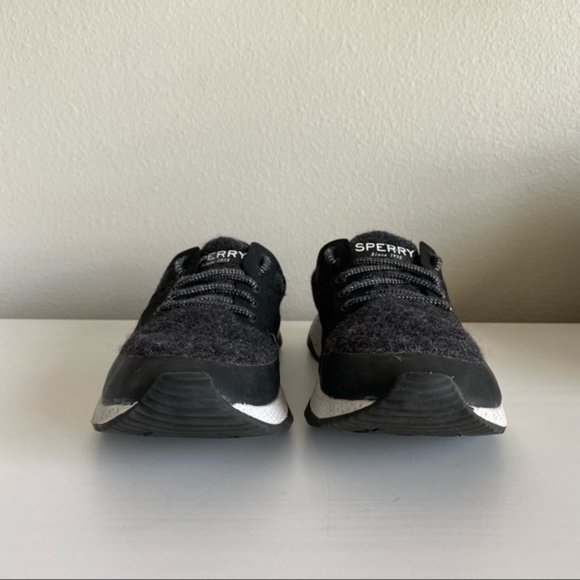 Sperry, Black/White 7 SEAS Sport Wool Boat Shoe, Size 8.5 - Picture 2 of 9